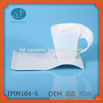 Tasse à expresso et soucoupe pour hôtel, tasse et soucoupe de fournisseur en Chine, tasse à café et assiette, tasse et soucoupe en porcelaine